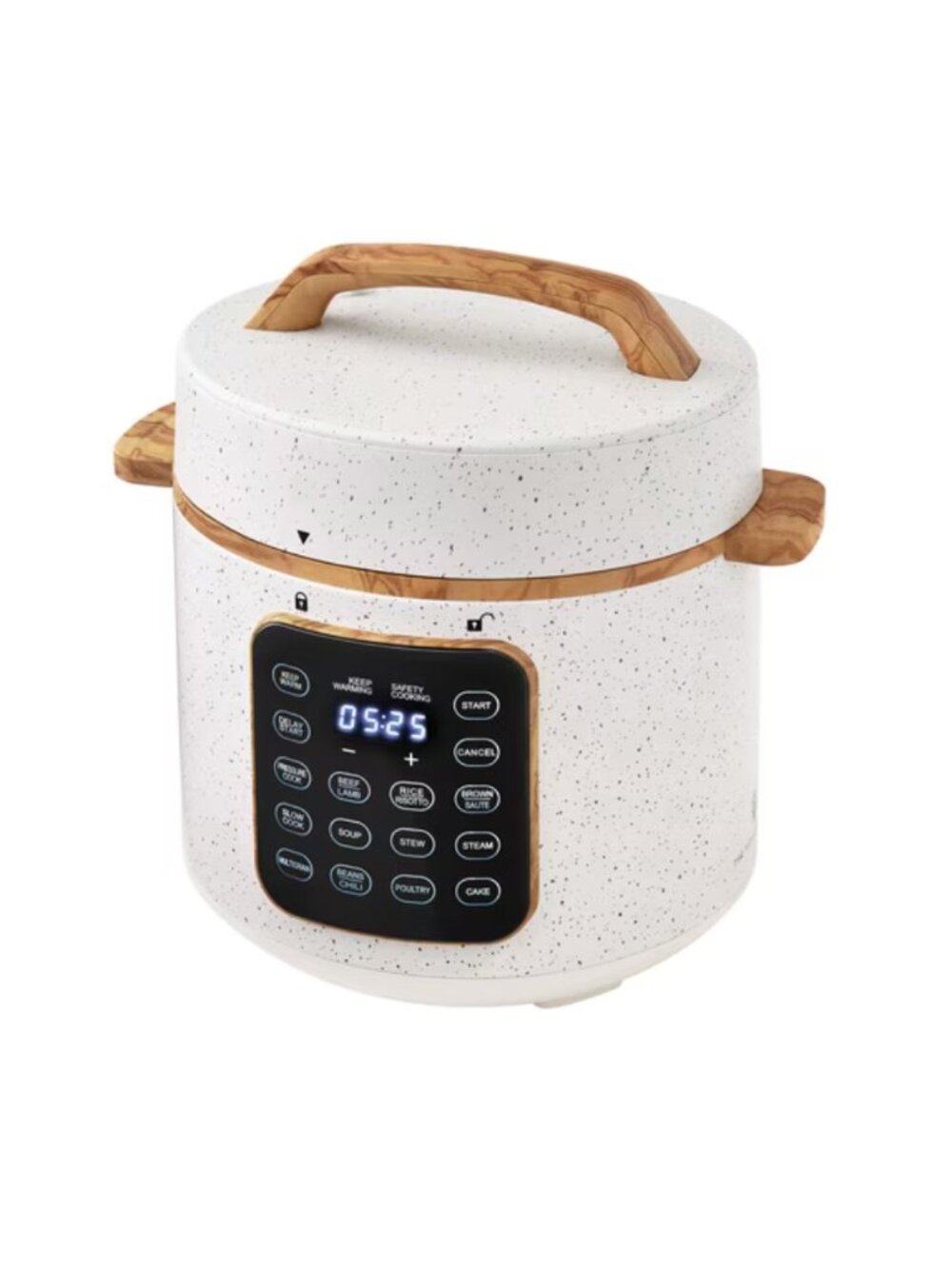 The Pioneer Woman White Touch Display Linen Speckle Electric Pressure Cooker